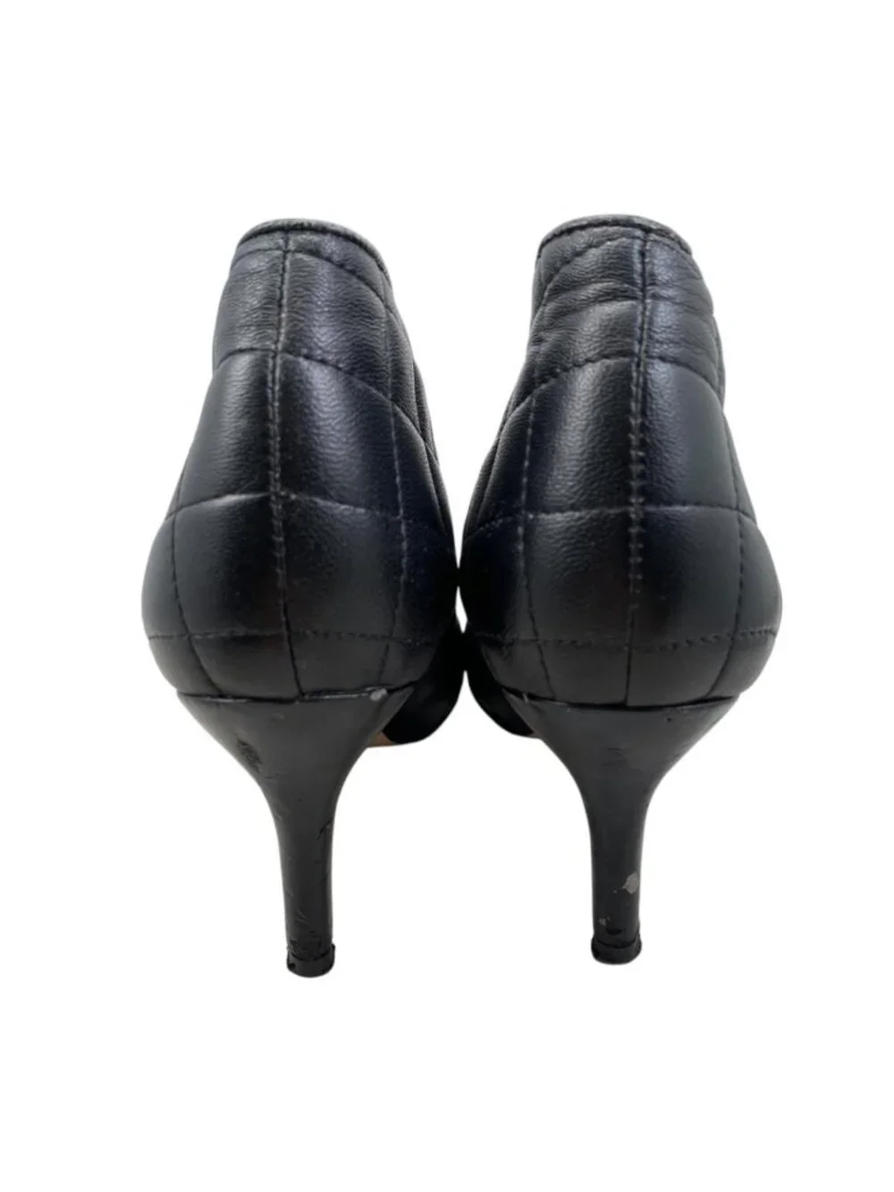Chanel Boots CC Logo Short Quilted Leather Black